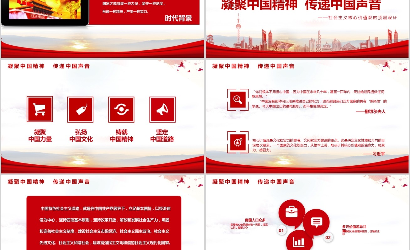 学习解读社会主义核心价值观PPT模板