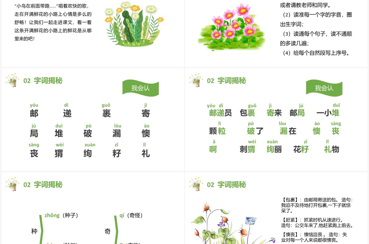 部编版二年级语文下册开满鲜花的小路课件PPT模板