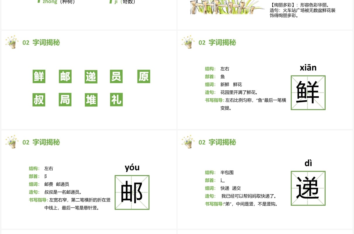 部编版二年级语文下册开满鲜花的小路课件PPT模板