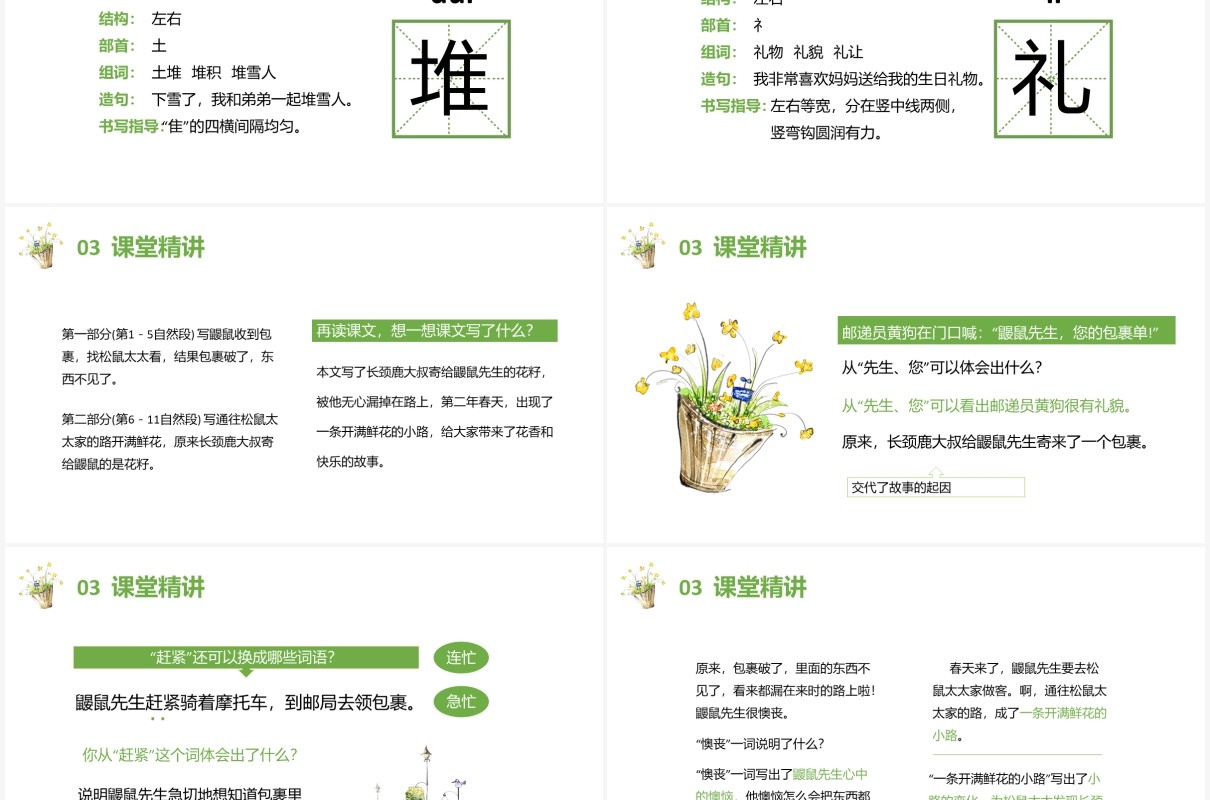部编版二年级语文下册开满鲜花的小路课件PPT模板