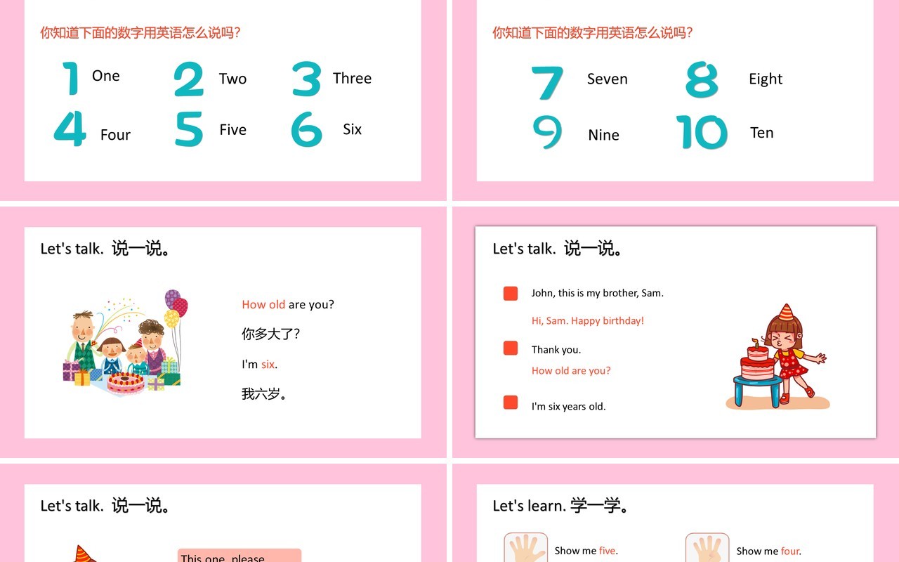 人教版三年级英语上册第二单元生日快乐课件PPT模板