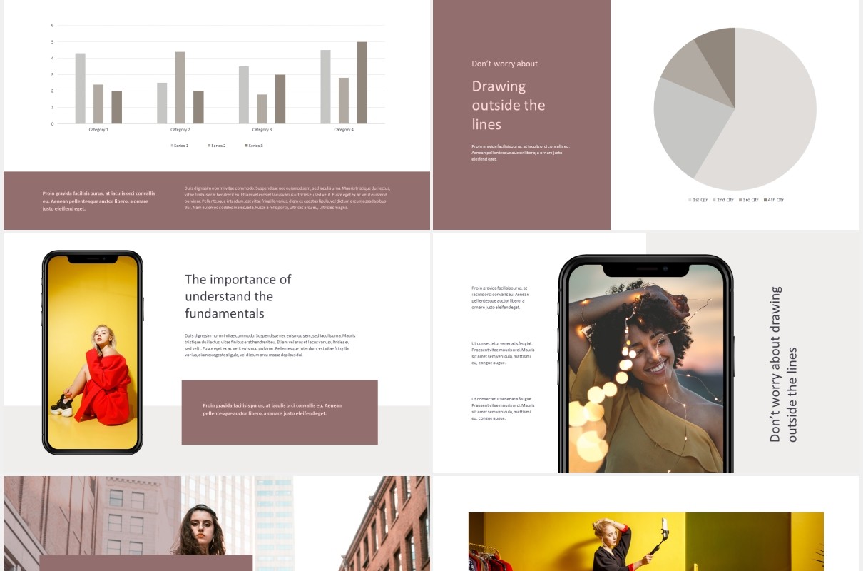 优雅时尚模特摄影展示PPT模板Venora - Elegant Powerpoint Template