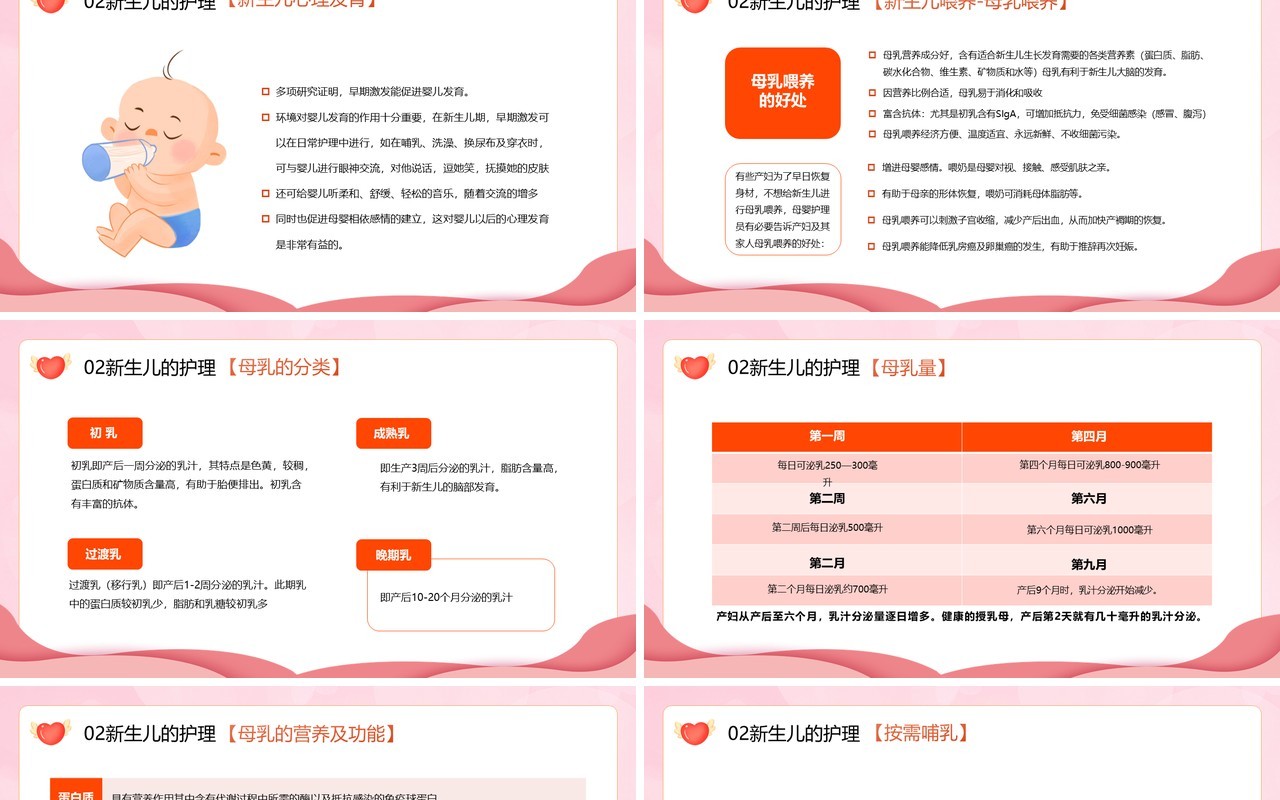 粉色卡通风月嫂家政知识培训PPT模板