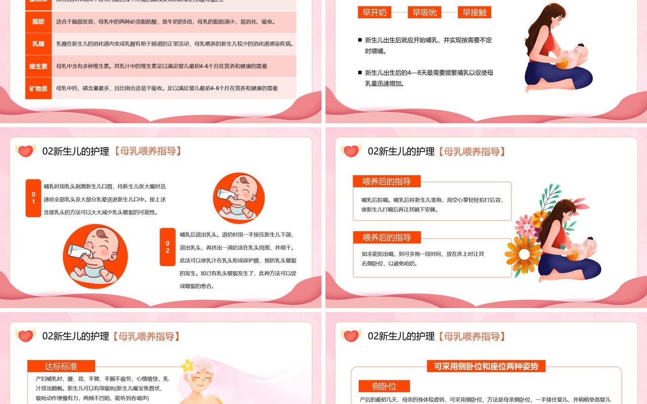 粉色卡通风月嫂家政知识培训PPT模板