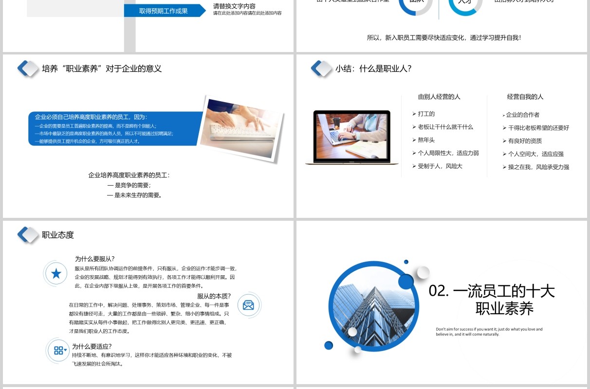 微粒体公司员工职业化素养PPT模板