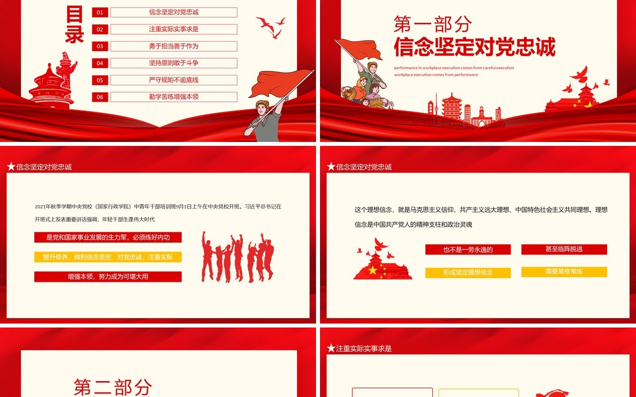青年党员干部教育深入解读习总书记对年轻干部提出六方面要求动态PPT模板
