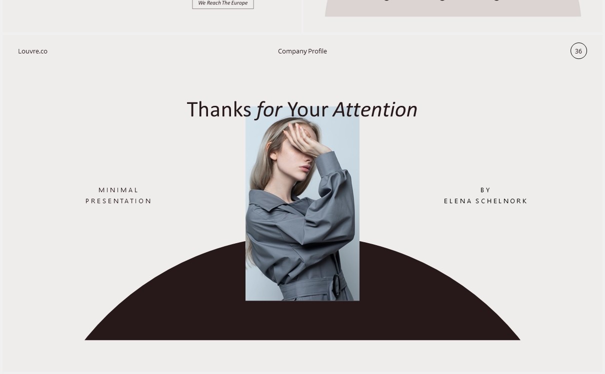 时尚简约图片排版设计摄影集展示PPT模板Louvre Powerpoint