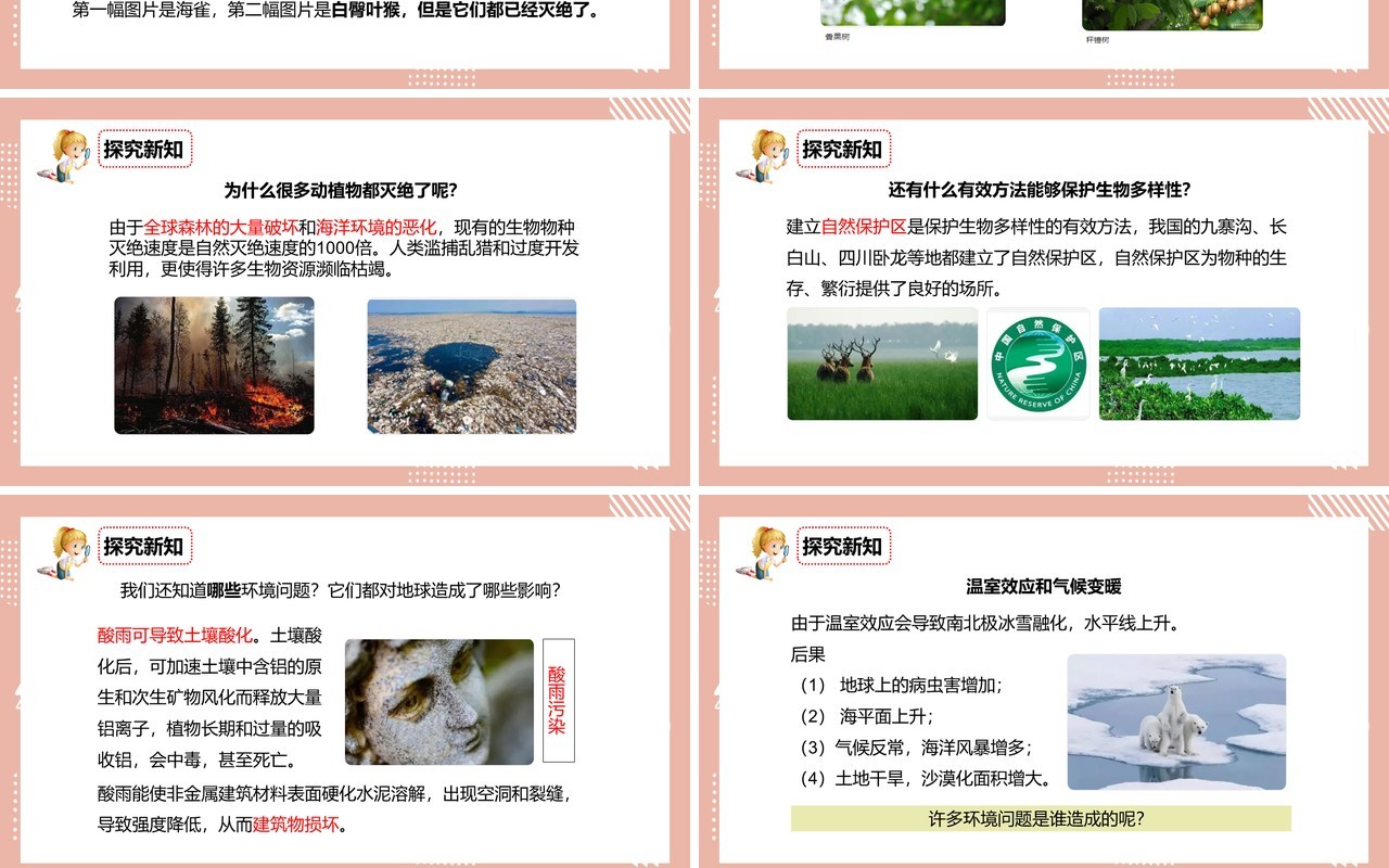 教科版六年级科学下册环境问题和我们的行动课件PPT模板