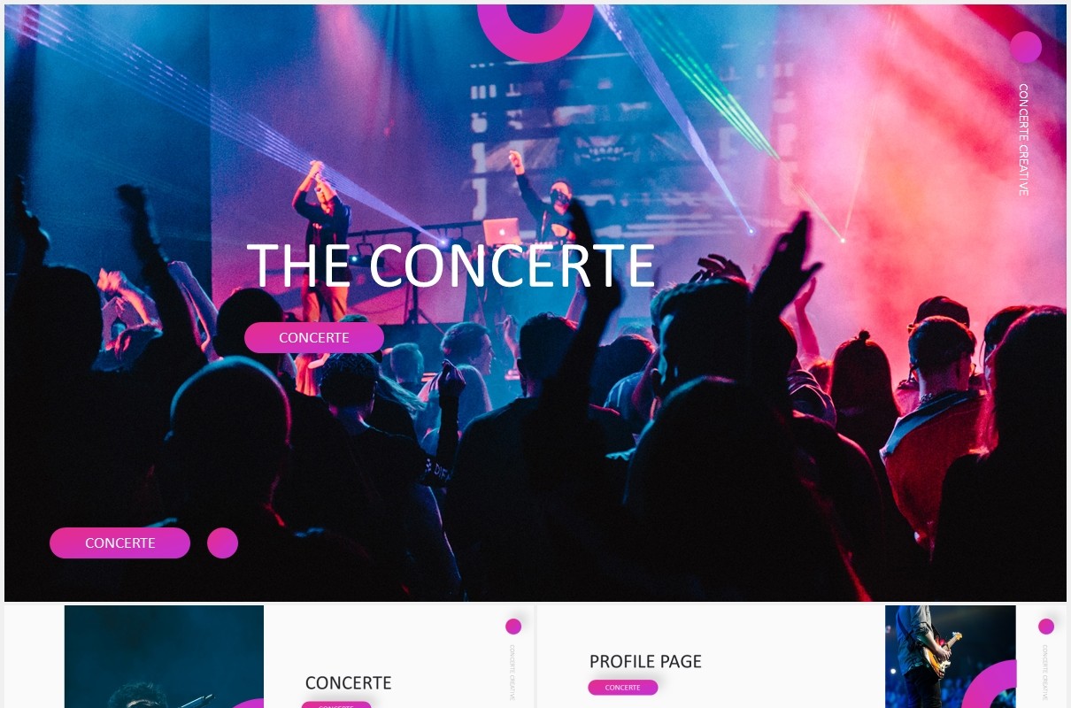 时尚娱乐音乐演唱会乐队宣传PPT模板The Concerte - Powerpoint Template