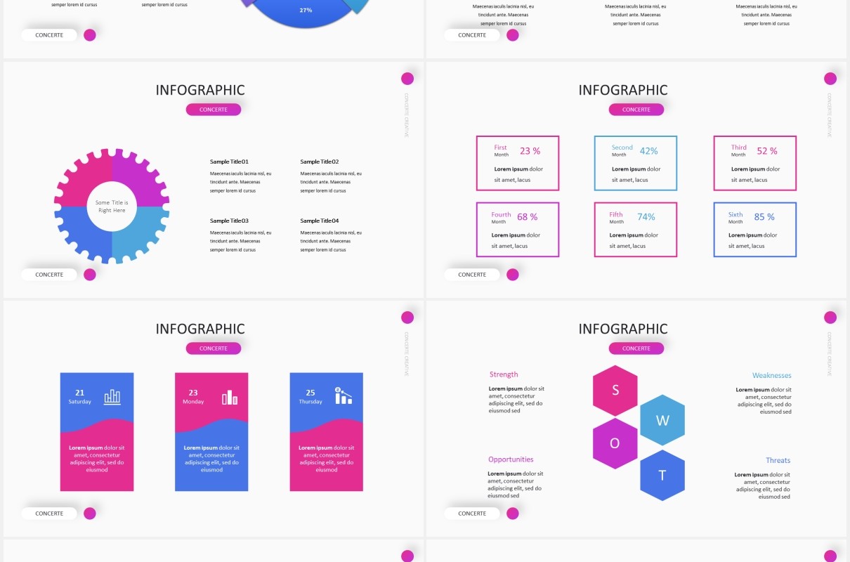 时尚娱乐音乐演唱会乐队宣传PPT模板The Concerte - Powerpoint Template