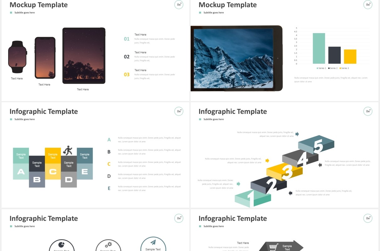 国外图片排版信息图表PPT模板Be+Plus powerpoint template
