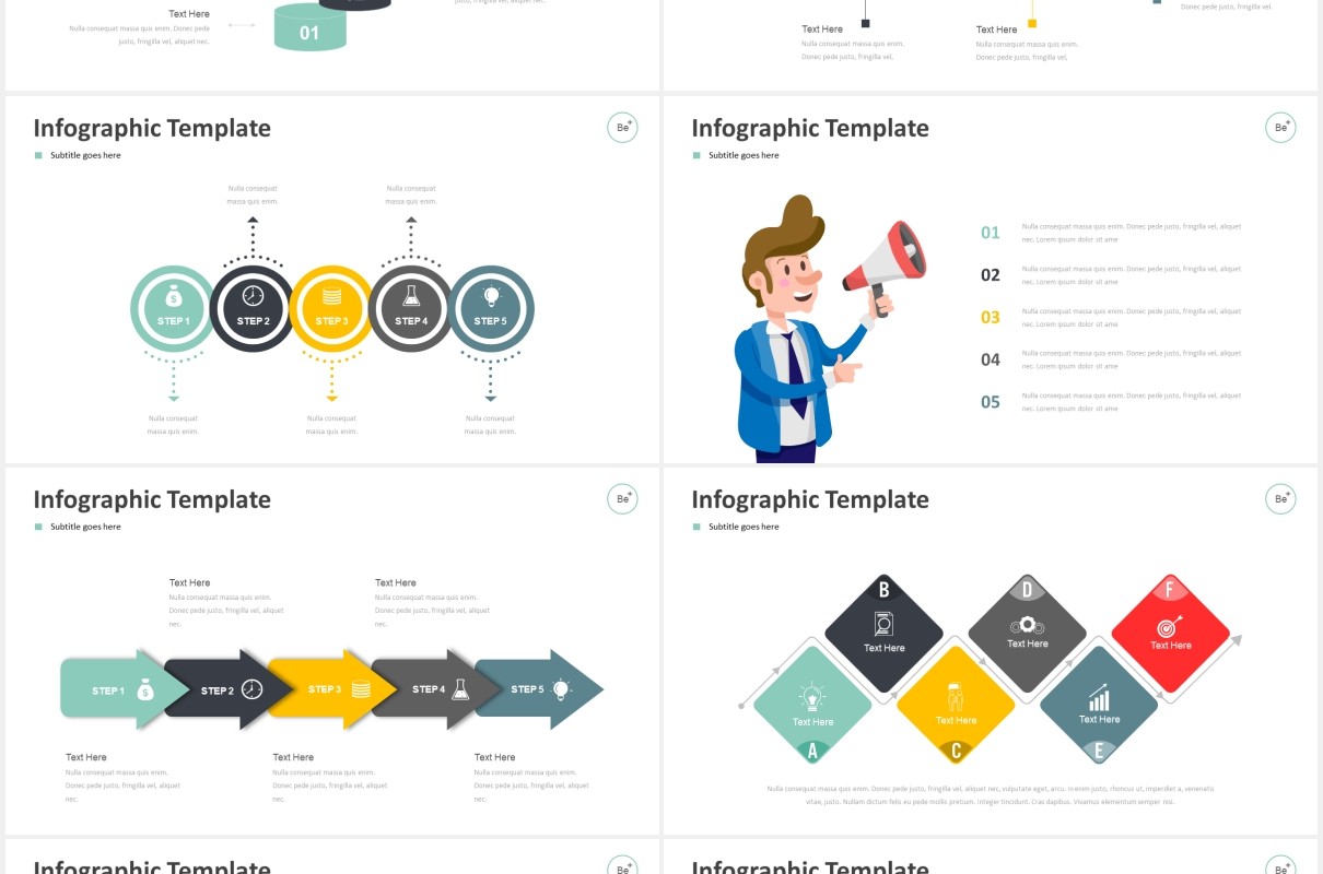 国外图片排版信息图表PPT模板Be+Plus powerpoint template