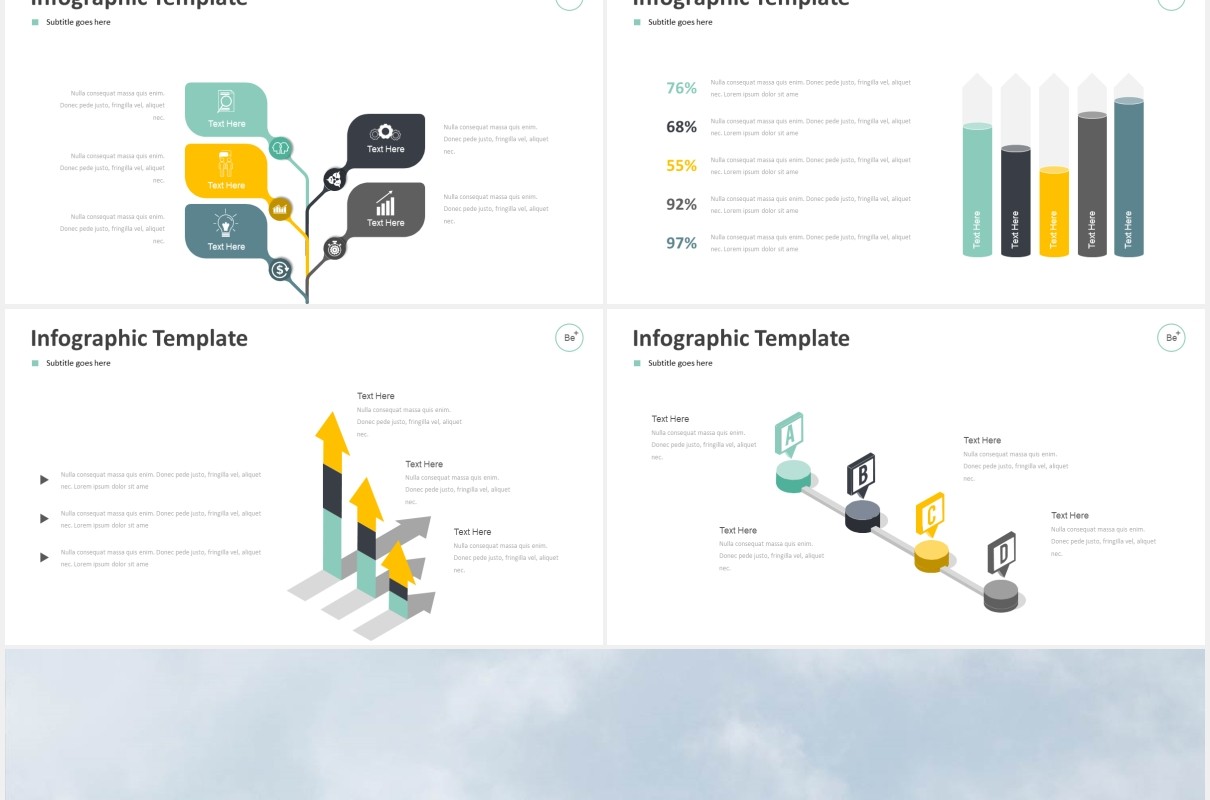 国外图片排版信息图表PPT模板Be+Plus powerpoint template