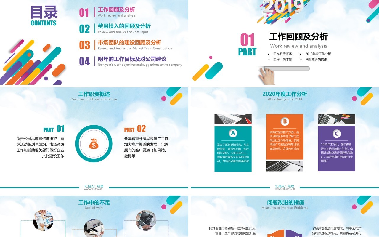 2019市场下半年年终总结PPT模板