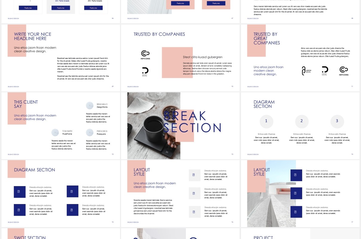 简约简洁个人工作简历报告PPT模板BILBAO - Powerpoint Template