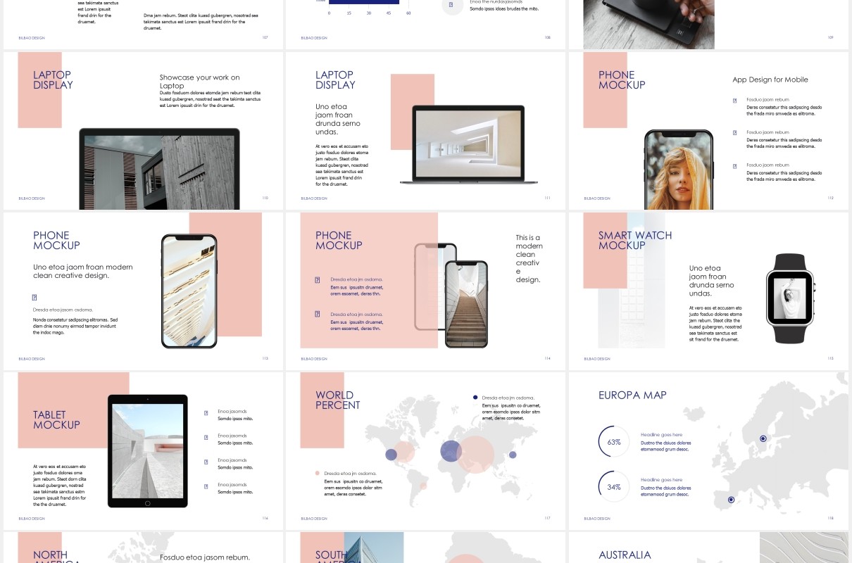 简约简洁个人工作简历报告PPT模板BILBAO - Powerpoint Template