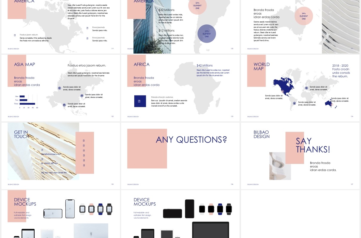 简约简洁个人工作简历报告PPT模板BILBAO - Powerpoint Template