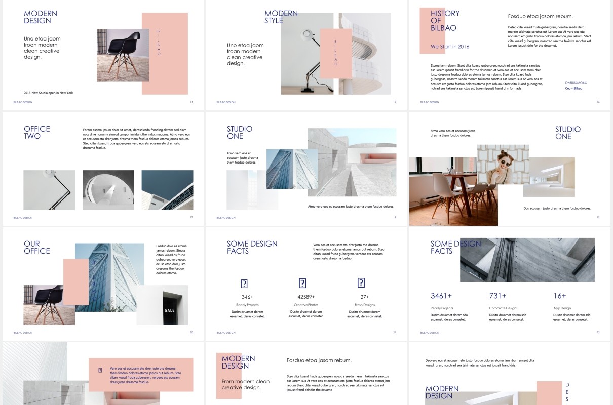 简约简洁个人工作简历报告PPT模板BILBAO - Powerpoint Template