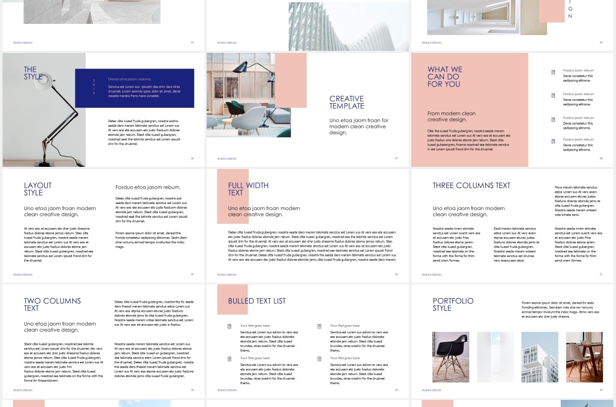 简约简洁个人工作简历报告PPT模板BILBAO - Powerpoint Template