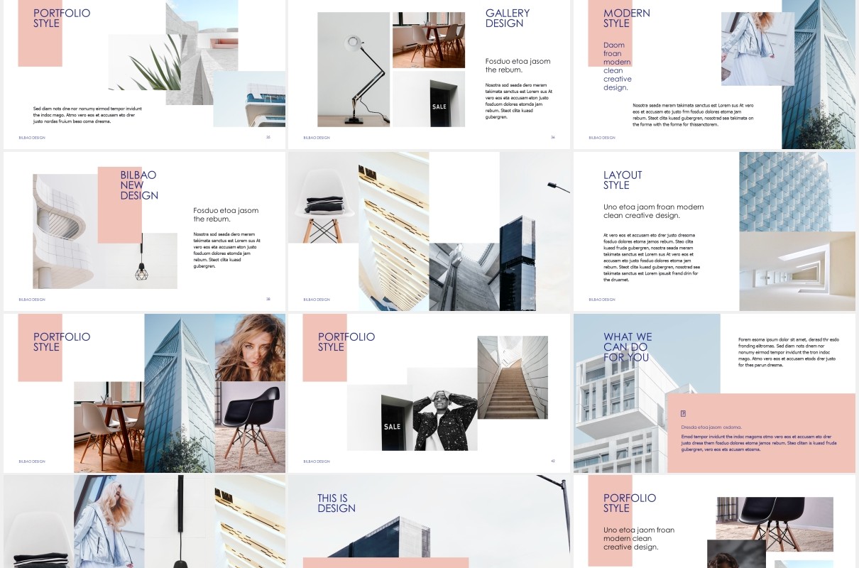 简约简洁个人工作简历报告PPT模板BILBAO - Powerpoint Template