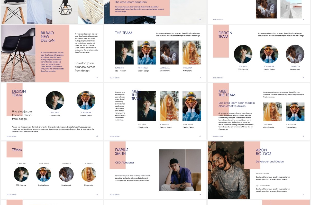 简约简洁个人工作简历报告PPT模板BILBAO - Powerpoint Template