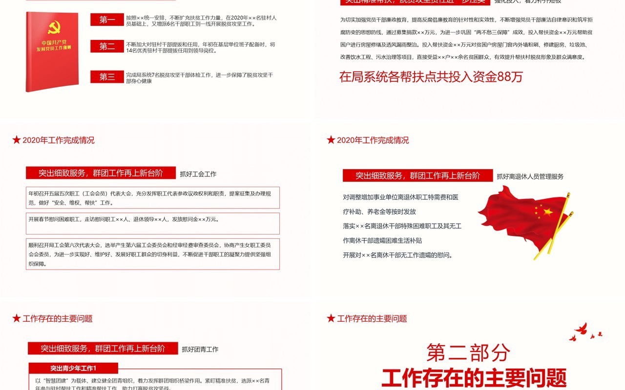 党支部工作总结述职报告2021年党建工作部署安排动态PPT模板