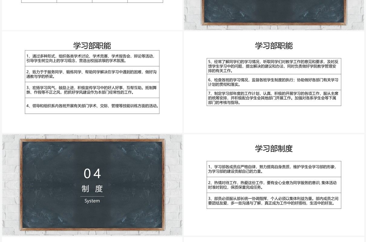 黑板风学习部招新学生会纳新PPT模板