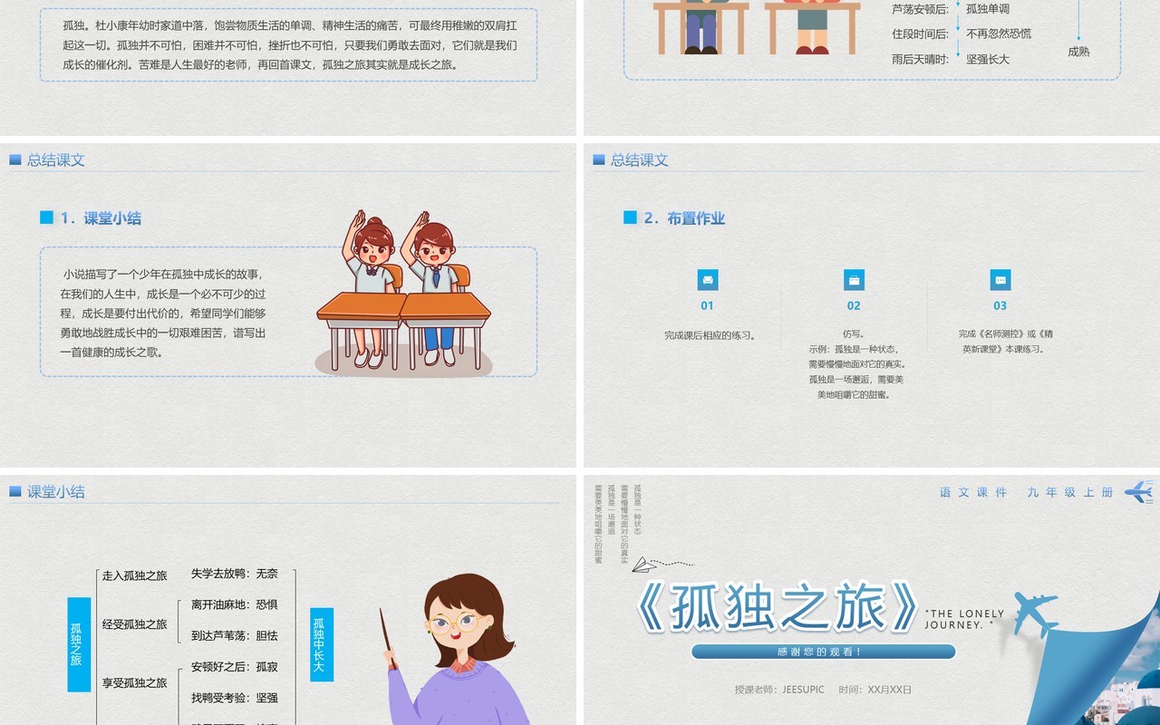 部编版九年级语文上册孤独之旅课件PPT模板