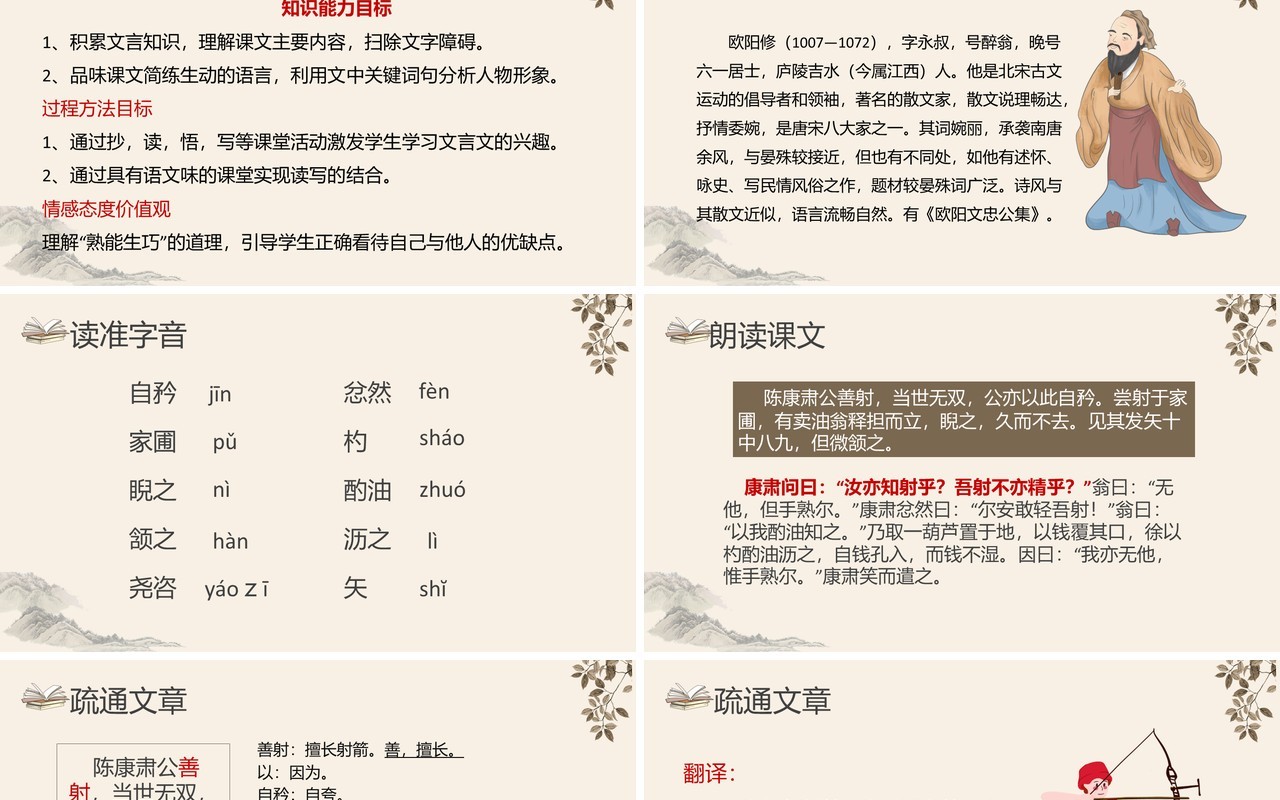 部编版七年级语文下册买油翁课件PPT模板