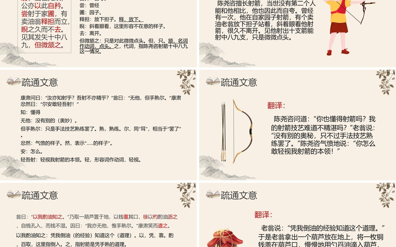 部编版七年级语文下册买油翁课件PPT模板