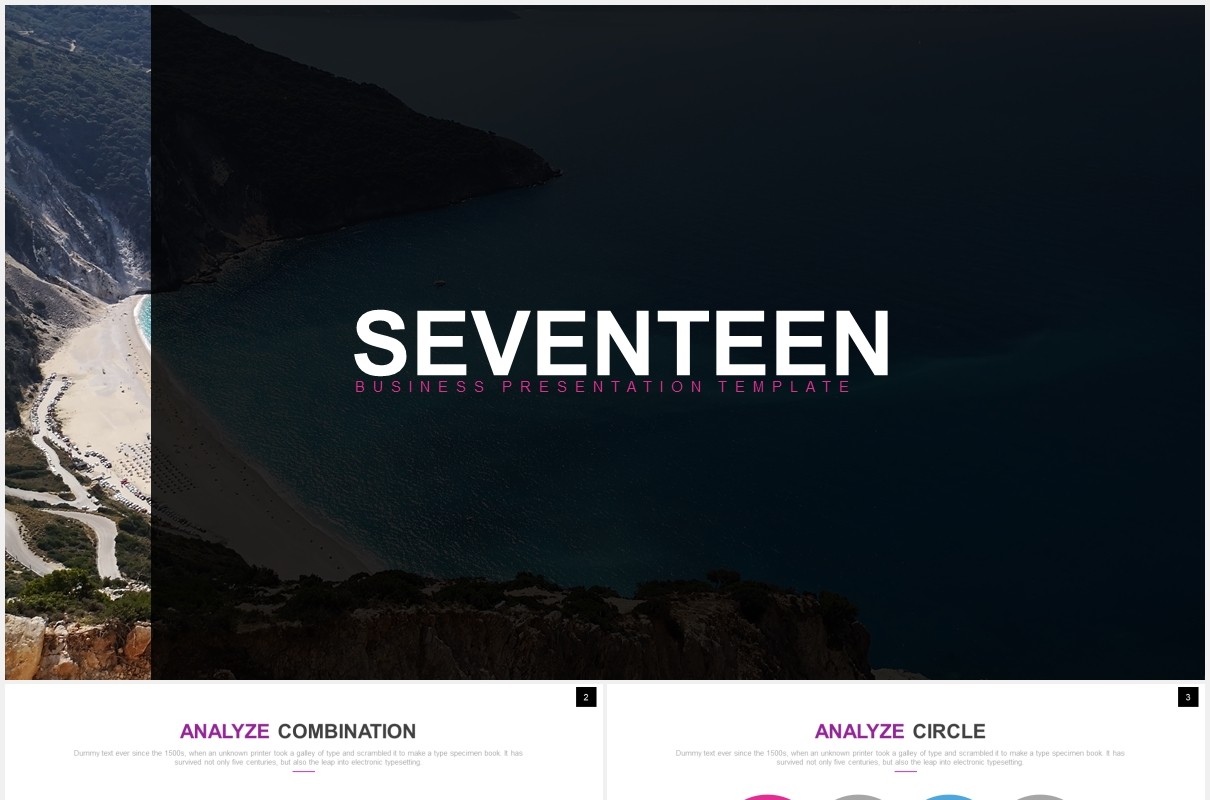 创意数据可视化图表PPT素材模板seventeen powerpoint template