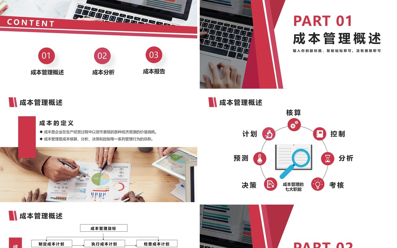 公司成本分析报告管理培训PPT模板