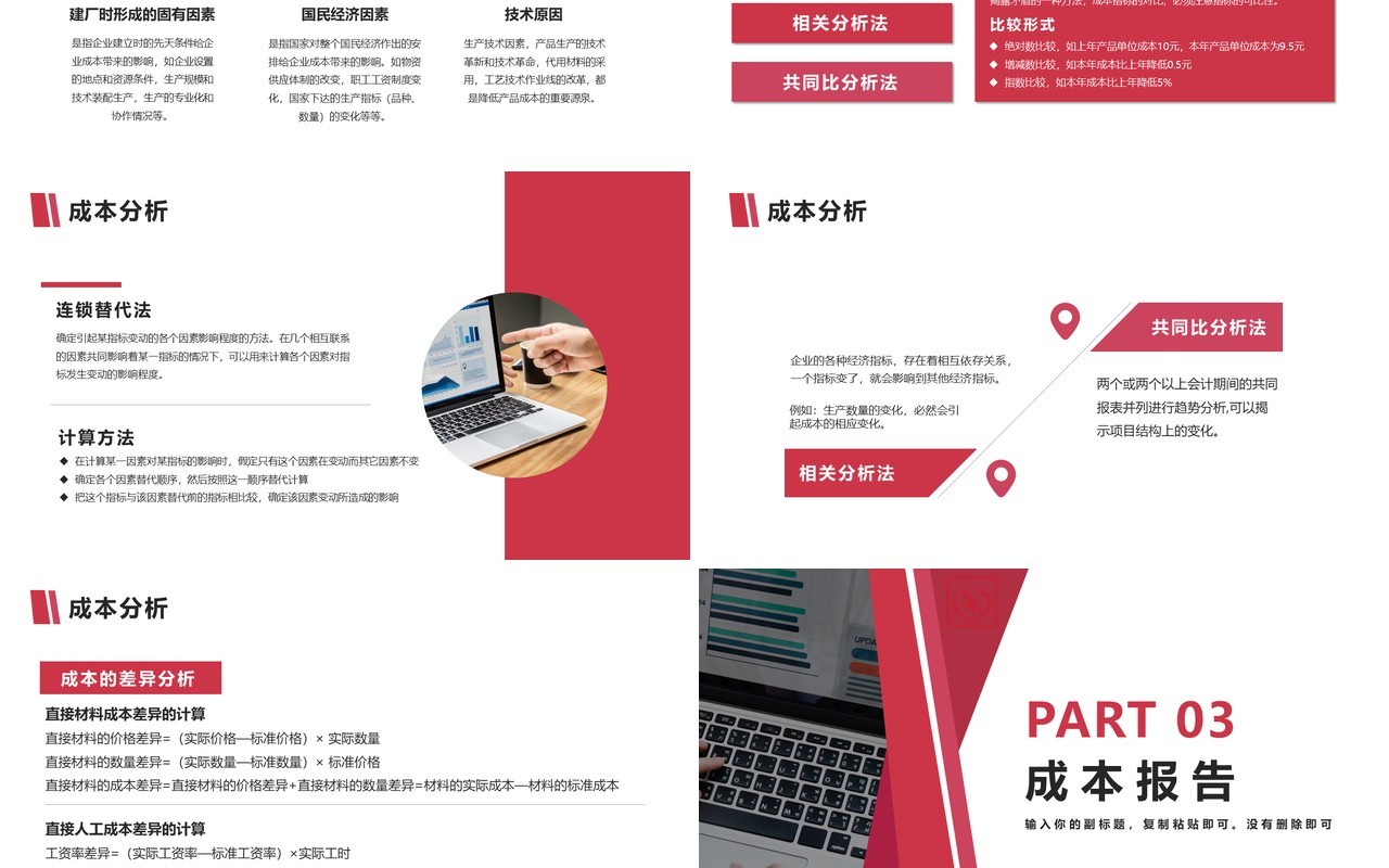 公司成本分析报告管理培训PPT模板