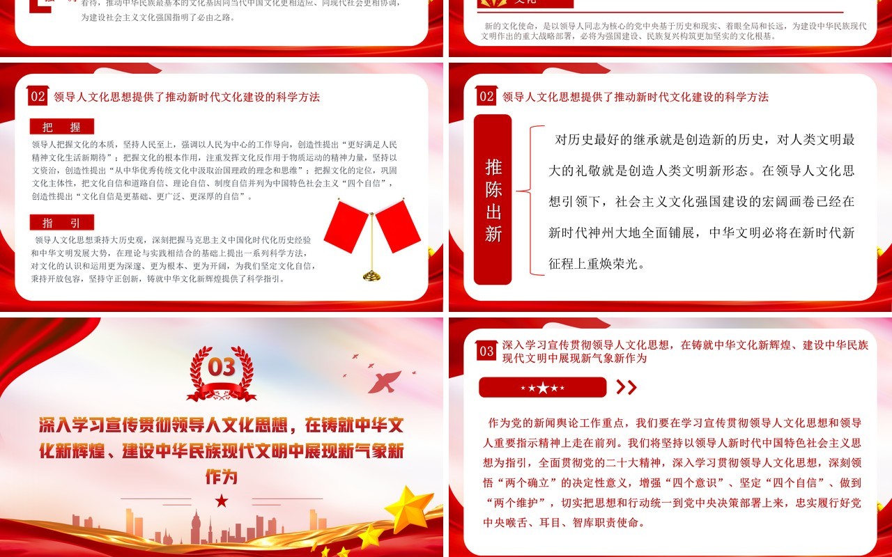 红色党政风强国建设文化思想学习PPT模板