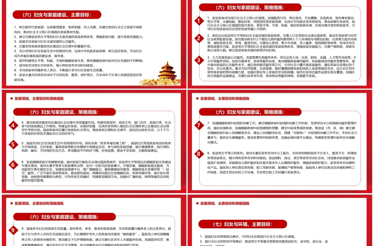 红色党政中国妇女发展纲要解读PPT模板