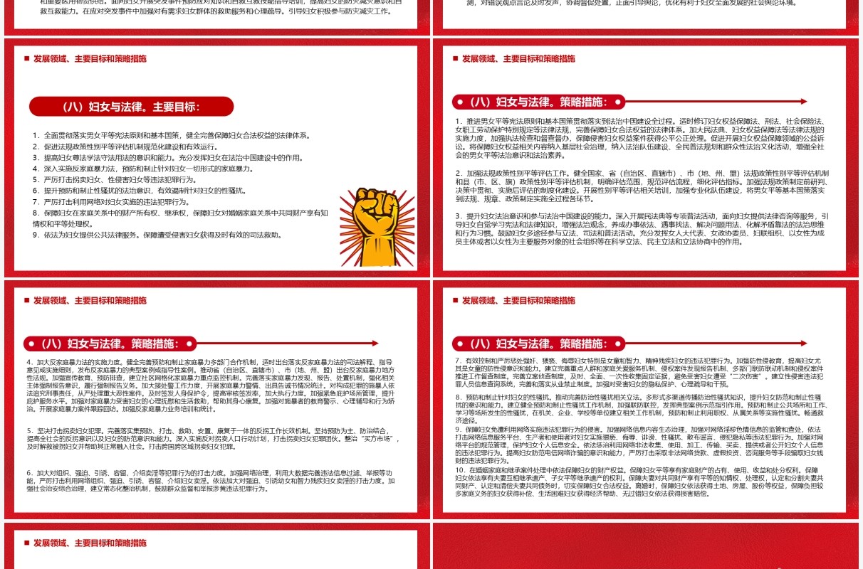 红色党政中国妇女发展纲要解读PPT模板
