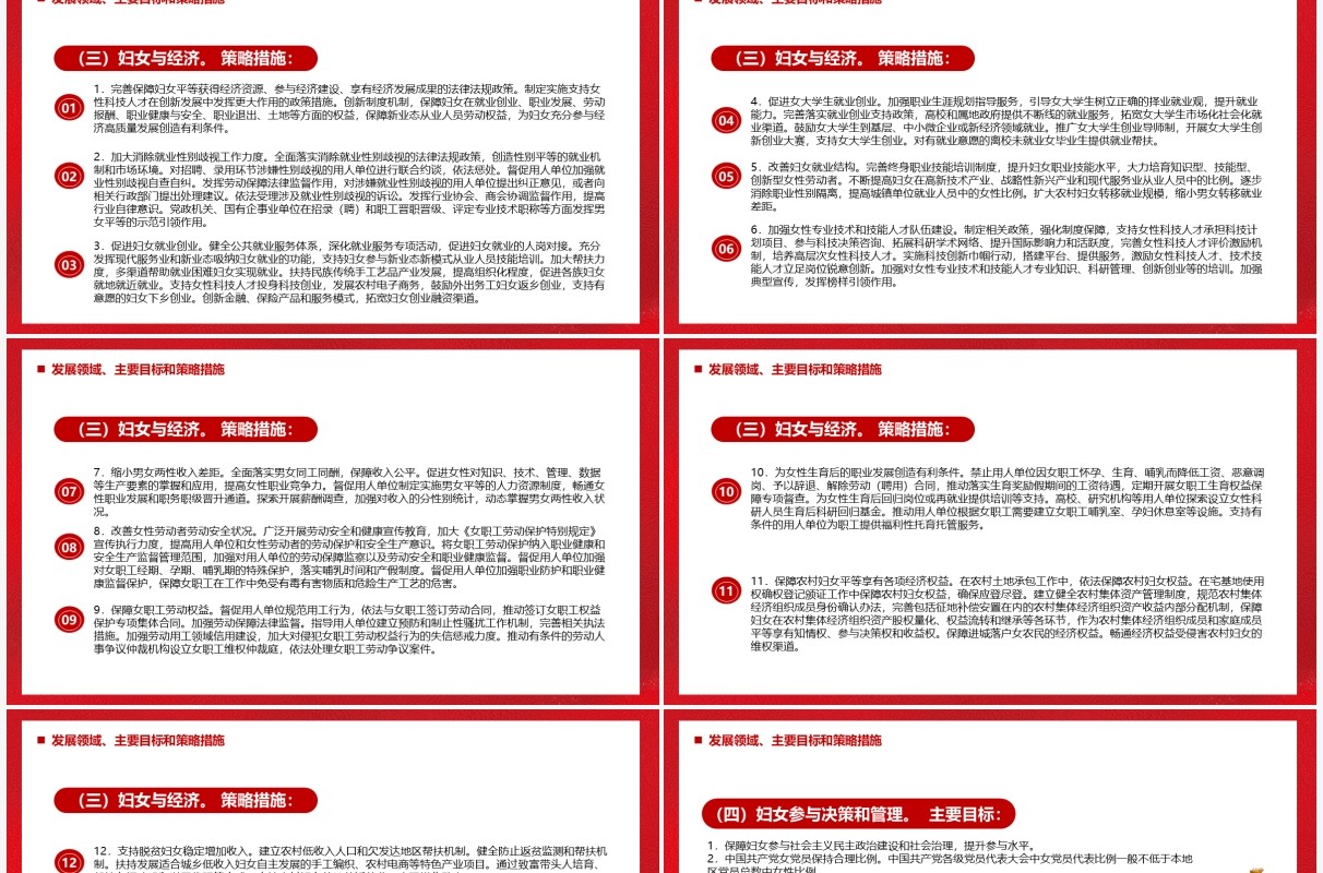 红色党政中国妇女发展纲要解读PPT模板