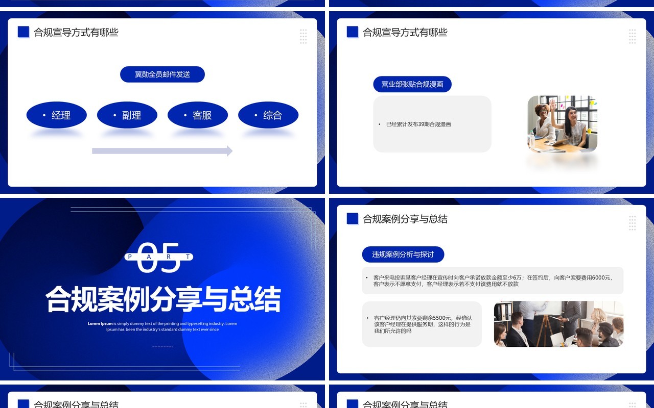 蓝色商务风企业合规制度宣导培训PPT模板