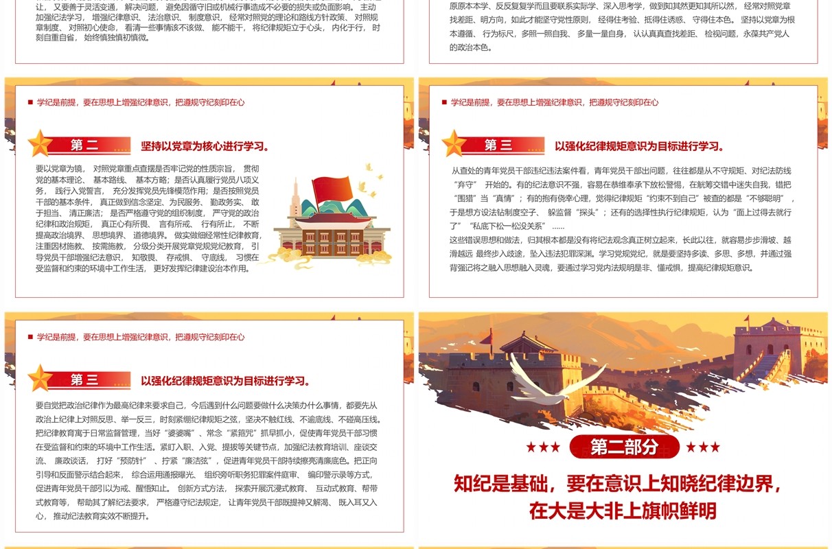 红色党政风推动铁的纪律转化为日常习惯PPT模板
