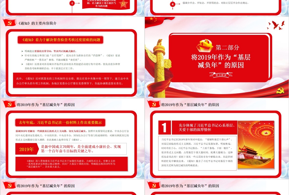 解决形式主义突出问题为基层减负党课PPT模板