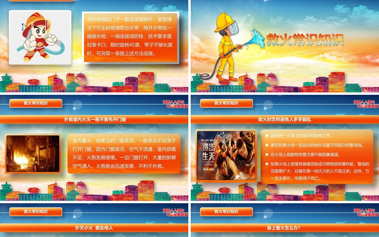 消防救援灭火知识火灾逃生消防安全基础知识培训