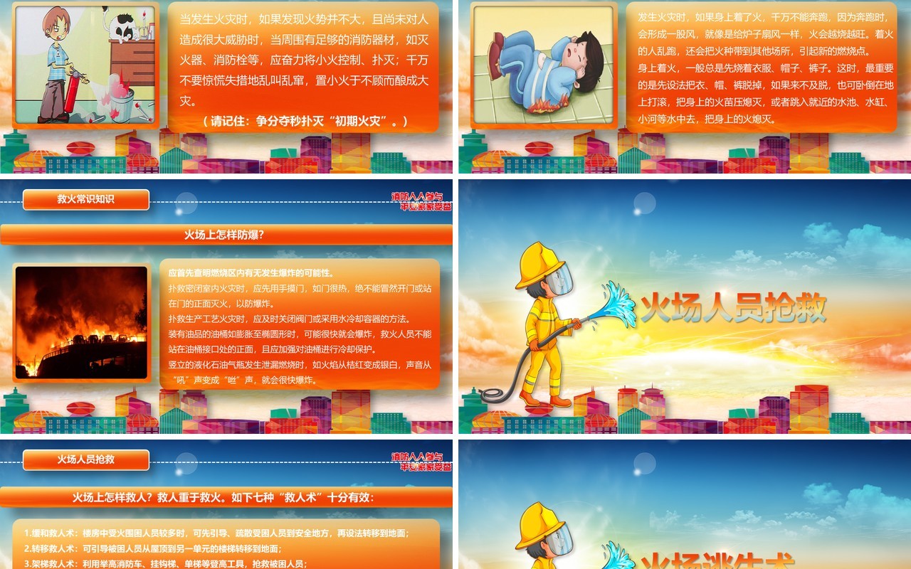 消防救援灭火知识火灾逃生消防安全基础知识培训