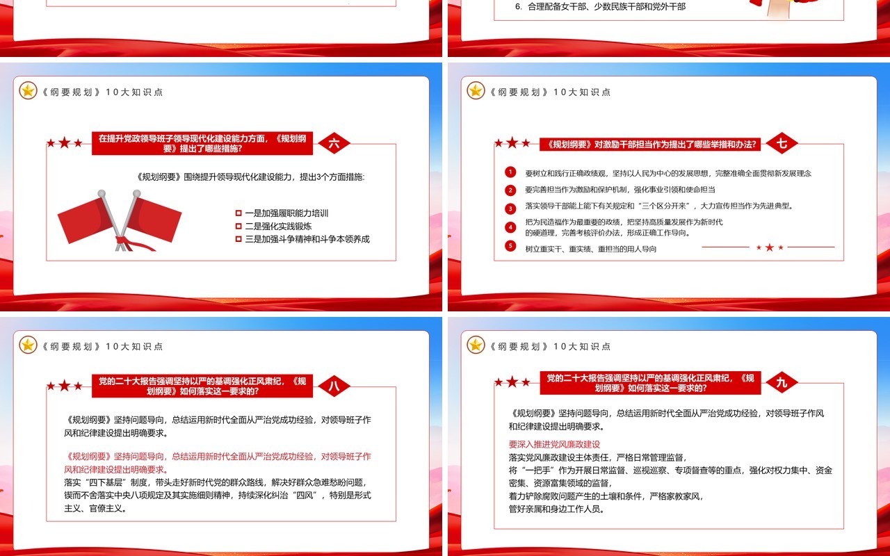 红色简约风建设规划纲要PPT模板