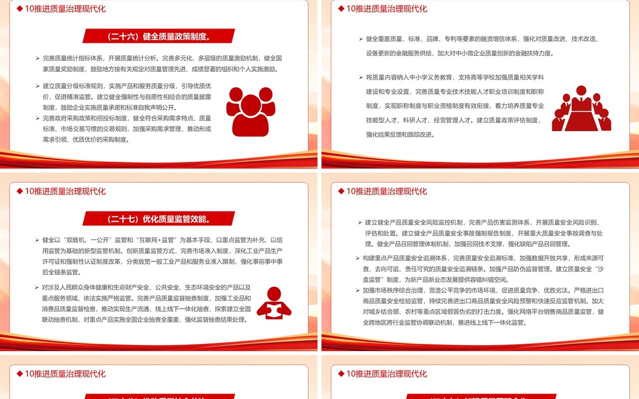 红色党政风质量强国建设纲要PPT模板