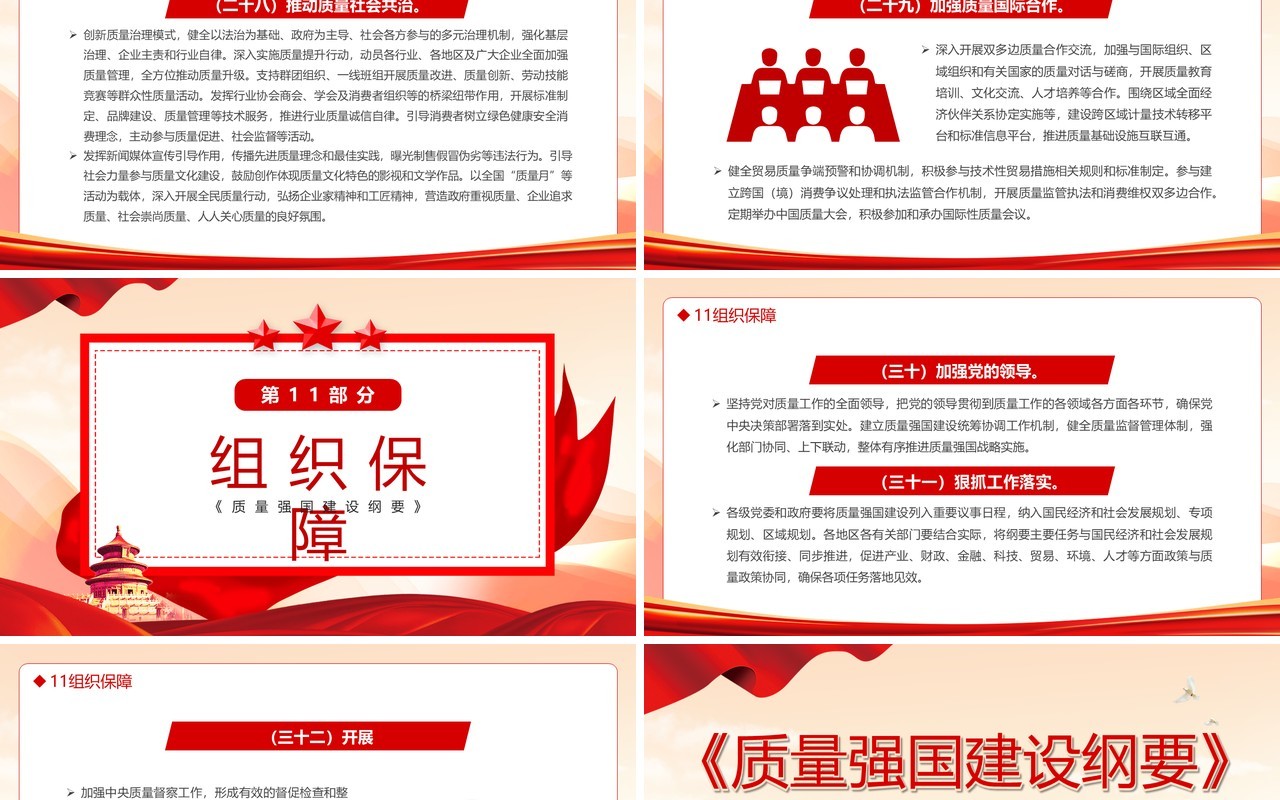 红色党政风质量强国建设纲要PPT模板