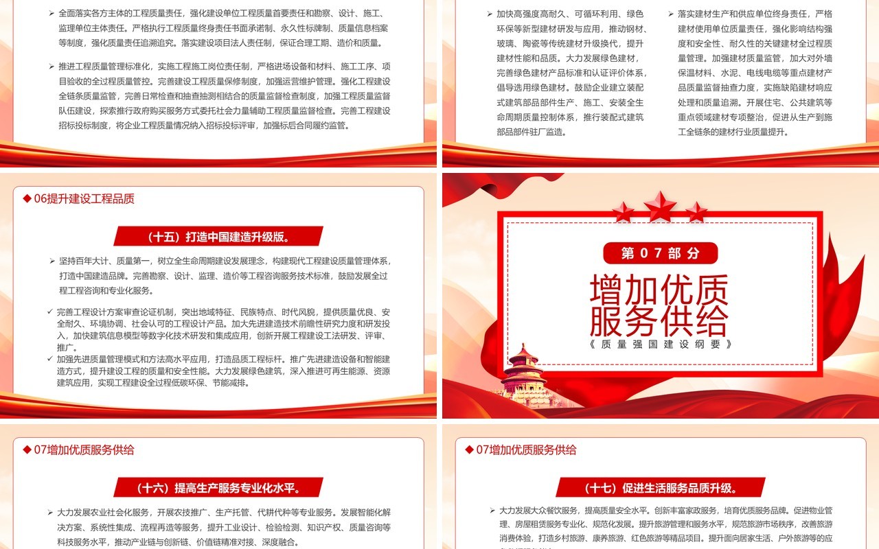 红色党政风质量强国建设纲要PPT模板