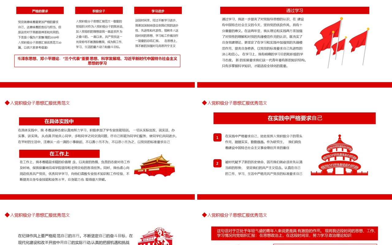 入党积极分子思想汇报动态PPT模板