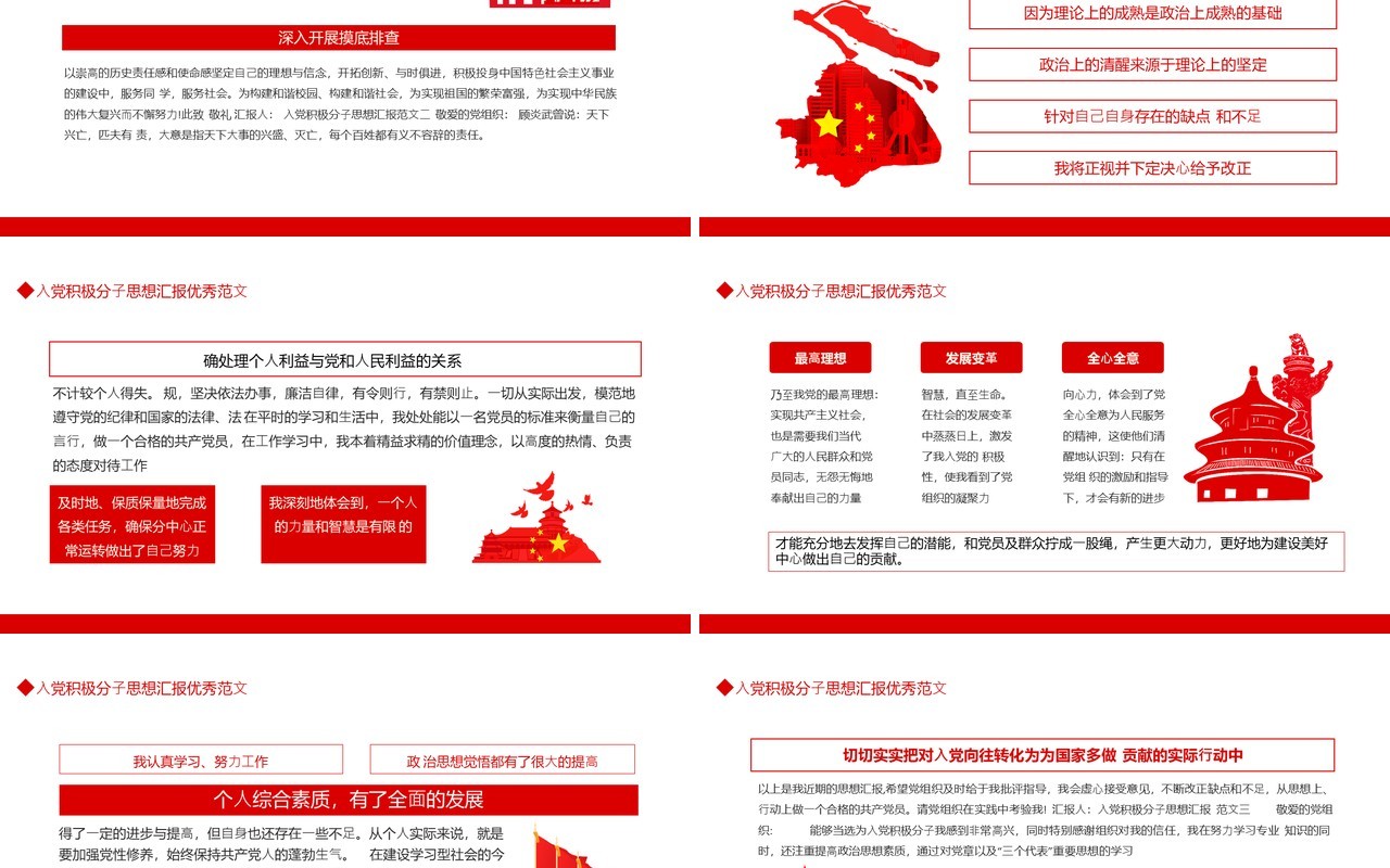 入党积极分子思想汇报动态PPT模板