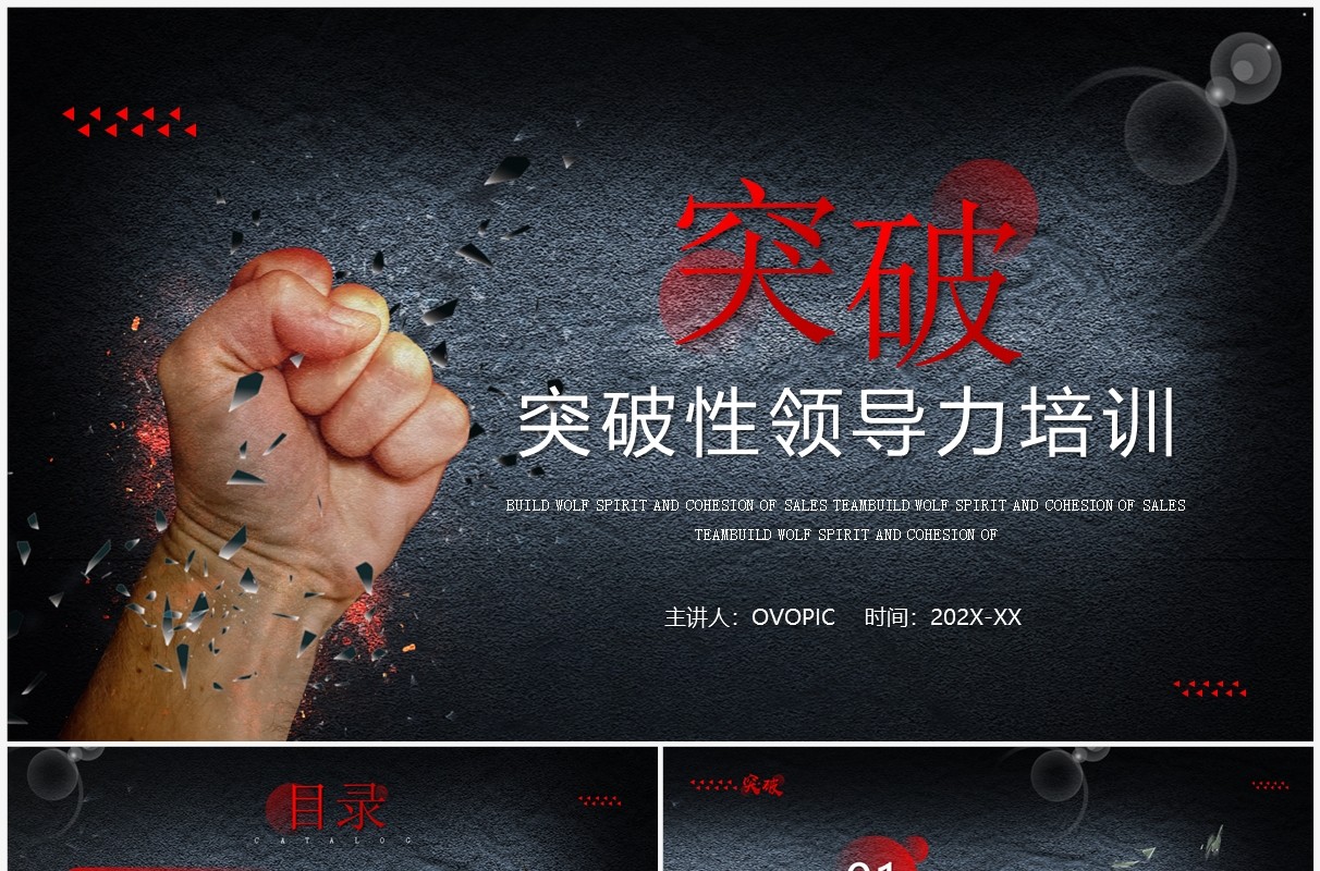 红色高端商务风突破性领导力企业培训PPT模板