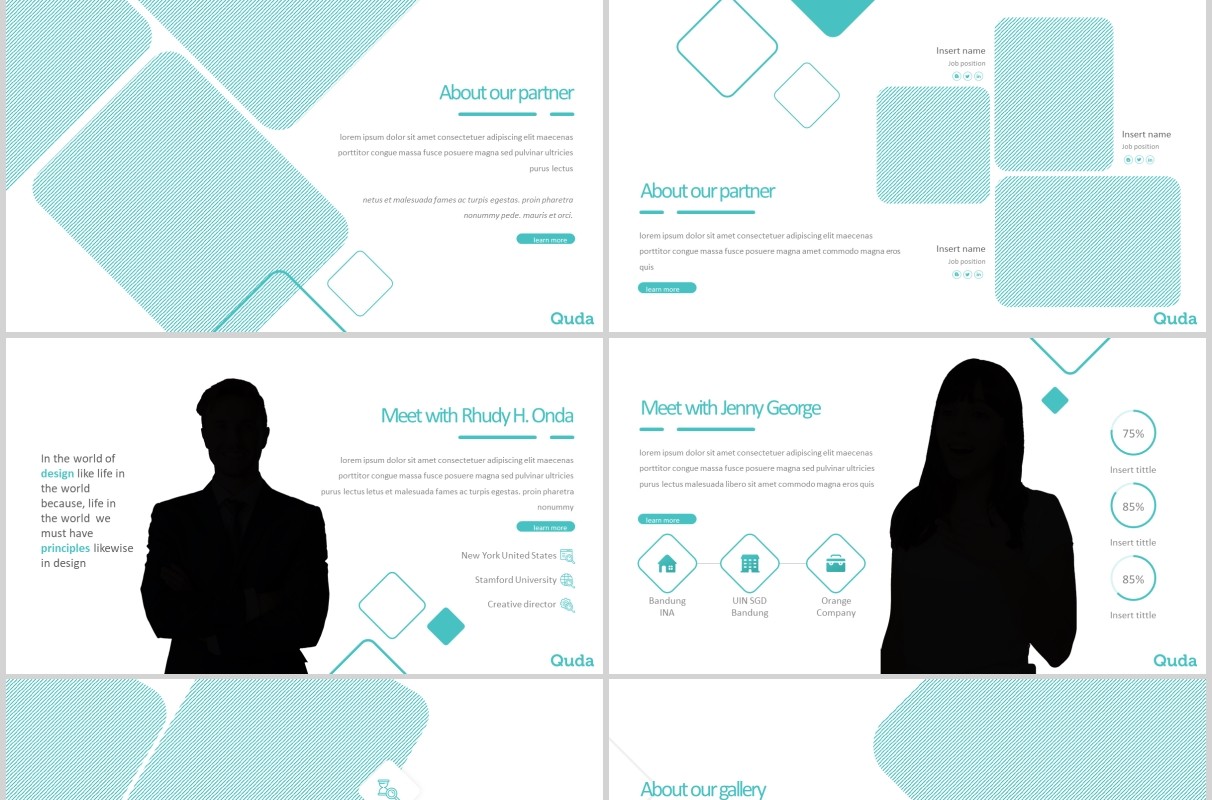 简洁公司介绍产品项目宣传PPT版式模板Quda - Powerpoint Template